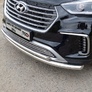 Защита передняя нижняя (двойная) 60,3/42,4 мм Hyundai Grand Santa Fe (2016-2018)
