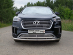 Защита передняя нижняя (двойная) 60,3/42,4 мм Hyundai Grand Santa Fe (2016-2018)