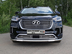 Решетка радиатора 12 мм Hyundai Santa Fe Grand (2016-2018)