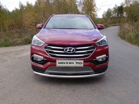 Защита передняя нижняя 60,3 мм Hyundai Santa Fe Premium (2015-2018) HYUNSF4WD15-05