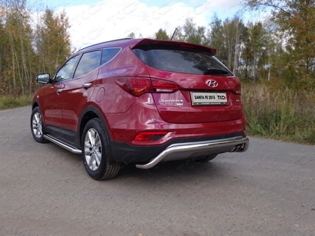 Защита задняя 60,3 мм Hyundai Santa Fe Premium (2015-2018) HYUNSF4WD15-19