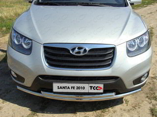 Защита передняя нижняя (двойная) 60,3/50,8 мм Hyundai Santa Fe (2010-2011) HYUNSF10-01