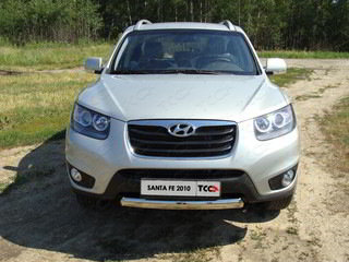 Защита передняя нижняя (овальная) 75х42 мм Hyundai Santa Fe (2010-2011) HYUNSF10-02