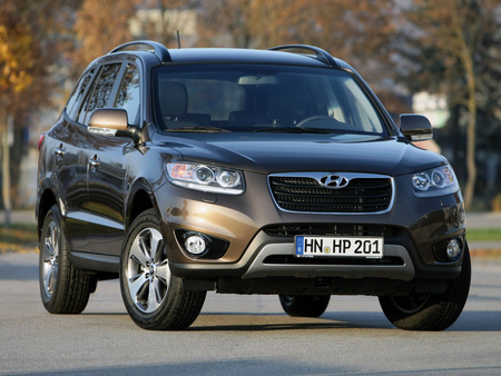 Пороги с площадкой 75х42 мм Hyundai Santa Fe (2010-2011) HYUNSF10-12