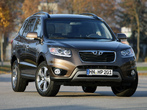 Пороги с площадкой 75х42 мм Hyundai Santa Fe (2010-2011)