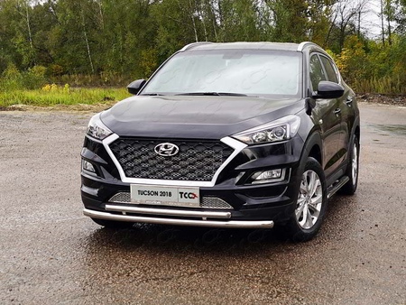Защита передняя нижняя двойная 60,3/42,4 мм Hyundai Tucson (2018-2021) HYUNTUC18-18