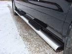 Пороги овальные с накладкой 120х60 мм Hyundai H1 (2007-2013)