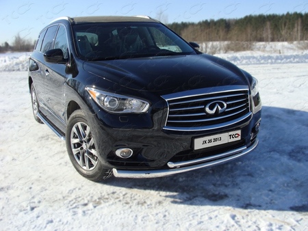 Защита передняя нижняя (двойная) 76,1/50,8 мм Infiniti JX (2013-2019) INFJX3513-03