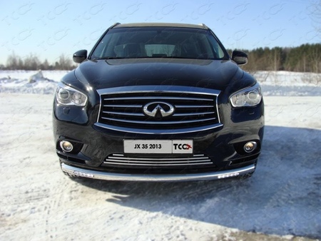 Защита передняя нижняя (с ходовыми огнями) 76,1 мм Infiniti JX (2013-2019) INFJX3513-24