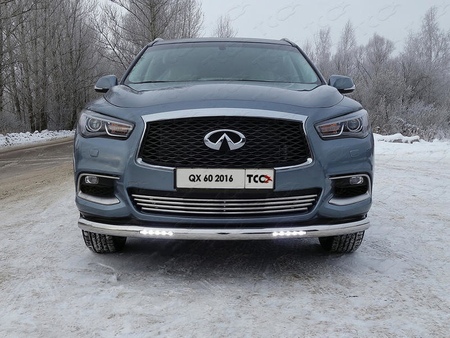 Защита передняя нижняя (с ДХО) 76,1 мм Infiniti QX60 (2016-2021) INFQX6016-38