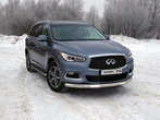 Защита передняя нижняя (овальная с ДХО) 75х42 мм Infiniti QX60 (2016-2021)