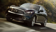 Пороги с площадкой 75х42 мм Infiniti QX70 (2015-2019)