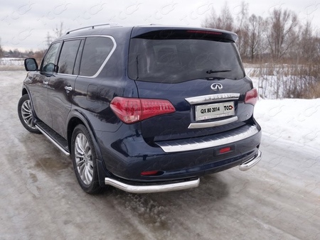 Защита заднего бампера (уголки) 76,1 мм Infiniti QX80 (2014-2019) INFQX8014-10