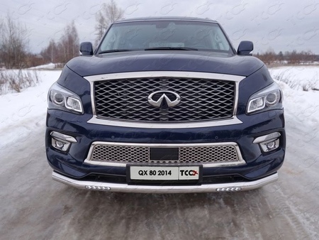 Защита передняя нижняя (с ходовыми огнями) 76,1 мм Infiniti QX80 (2014-2019) INFQX8014-11