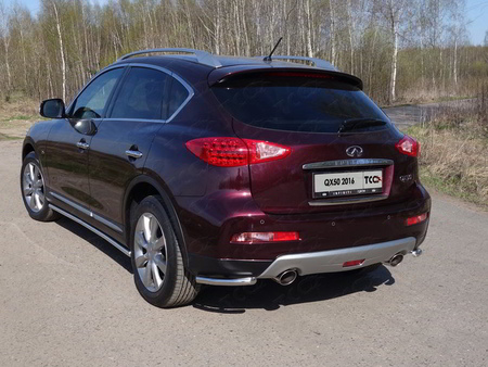 Защита заднего бампера (уголки) 42,4 мм Infiniti QX50 (2016-2018) INFQX5016-08