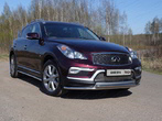 Защита передняя нижняя (двойная) 42,4/42,4 мм Infiniti QX50 (2016-2018)