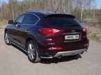 Защита заднего бампера (уголки) 42,4 мм Infiniti QX50 (2016-2018)