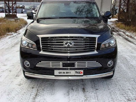 Решётка радиатора 16 мм (без круизконтроля) Infiniti QX 56 (2010-2014) INFQX5611-06