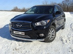 Защита передняя (овальная длинная) 75х42 мм Infiniti JX (2013-2019)