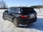 Защита заднего бампера (уголки) 76,1 мм Infiniti JX35 (2013-2019)