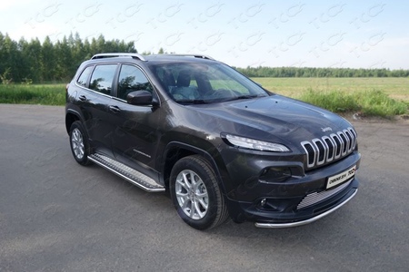 Защита передняя нижняя 60,3 Jeep Cherokee (Sport, Longitude, Limited) (2014-2018)	 JEEPCHER14-01