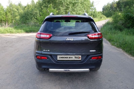 Защита заднего бампера (овальная) 75х42 мм Jeep Cherokee (Sport,Longitude,Limited) (2014-2018) JEEPCHER14-11