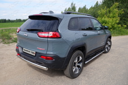 Защита заднего бампера (овальная) 75х42 мм Jeep Cherokee (Traihawk) (2014-2018) JEEPCHERTRAIL14-10
