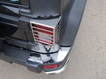 Защита задних фонарей (шлифованные) Jeep Wrangler 3D (2014-2018) JEEPWRAN3D(3.6)14-14