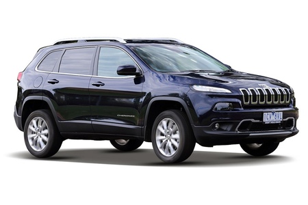 Пороги с площадкой 75х42 мм (нерж. лист) Jeep Cherokee (Sport, Longitude, Limited (2014-2018) JEEPCHER14-21