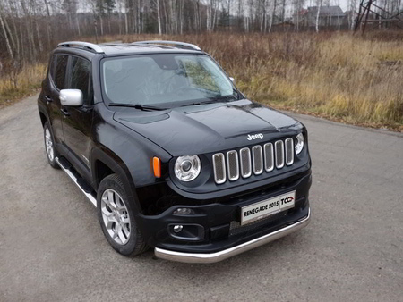 Защита передняя нижняя (овальная) 75х42 мм Jeep Renegade 4WD (2014-2019)	 JEEPREN4WD15-03