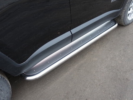 Пороги с площадкой (нерж. лист) 60,3 мм  Jeep Renegade (2014-2019) JEEPREN4WD15-10