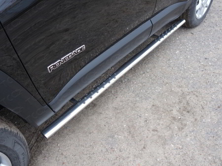 Пороги овальные c проступью 75х42 мм Jeep Renegade (2014-2019) JEEPREN4WD15-14