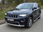 Защита передняя (овальная длинная) 75х42 мм Jeep Grand Cherokee (2013-2017)