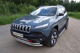 Защита передняя нижняя (двойная) 60,3/60,3 Jeep Cherokee (Traihawk) (2014-2018)	