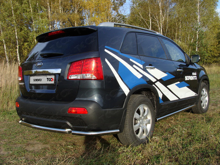 Защита заднего бампера (уголки) 60,3 мм Kia Sorento (2009-2019) KIASOR09-06