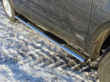 Пороги овальные с накладкой 120х60 мм  Kia Sorento (2012-2015) KIASOR12-04