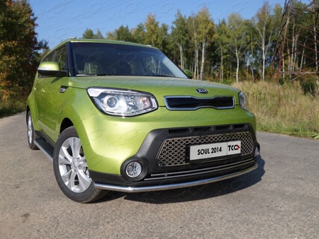 Защита передняя нижняя 42,4 мм Kia Soul (2014-2017)	  KIASOUL14-02