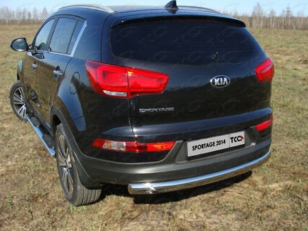 Защита заднего бампера (овальная) 75х42 мм Kia Sportage (2014-2016) KIASPORT14-15