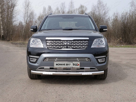 Защита передняя нижняя (с ДХО) 76,1 мм Kia Mohave (2017-2019)	  KIAMOH17-14
