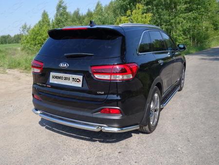 Защита заднего бампера (уголки) 60,3 мм Kia Sorento Prime (2015-2019) KIASOR15-20