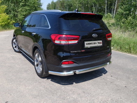 Защита заднего бампера (уголки овальные) 75х42 мм Kia Sorento Prime (2015-2019) KIASOR15-21