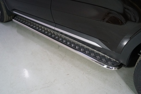 Пороги с площадкой 42,4 мм Kia Sorento (2020-2025) KIASOR20-08