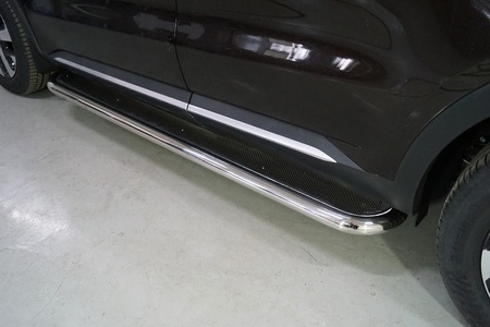 Пороги с площадкой нерж. лист 60,3 мм Kia Sorento (2020-2025) KIASOR20-11