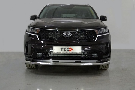 Защита переднего бампера с ДХО 60,3 мм Kia Sorento (2020-2024)  KIASOR20-20