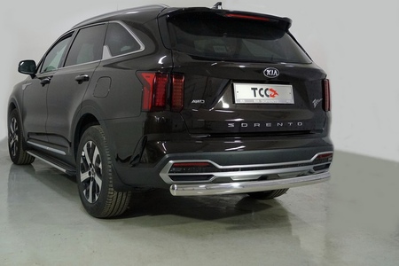 Защита заднего бампера овальная длинная 75х42 мм Kia Sorento (2020-2024) KIASOR20-24