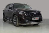 Защита переднего бампера двойная 60,3/42,4 мм Kia Sorento (2020-2024) 