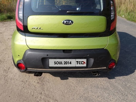 Накладки на задний бампер (лист) Kia Soul (2014-2016) KIASOUL14-15