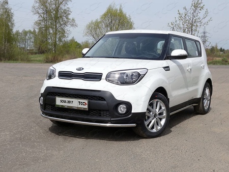 Защита передняя нижняя 42,4 мм Kia Soul (2017-2019)	  KIASOUL17-17