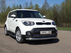 Защита передняя (овальная) 75х42 мм Kia Soul (2017-2019)	 