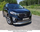 Защита передняя (овальная c ДХО) 75х42 мм Kia Sorento (2015-2018)	 